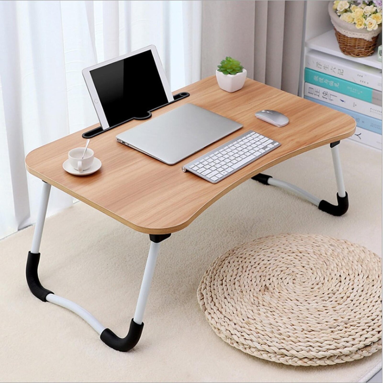 Marble Folding Breakfast Tray Table with Legs Sofa Foldable & Height Adjustable Laptop Stand for Table Recliner Large Size Notebook Lap Holder Couch Macally Portable Laptop Table for Bed, 