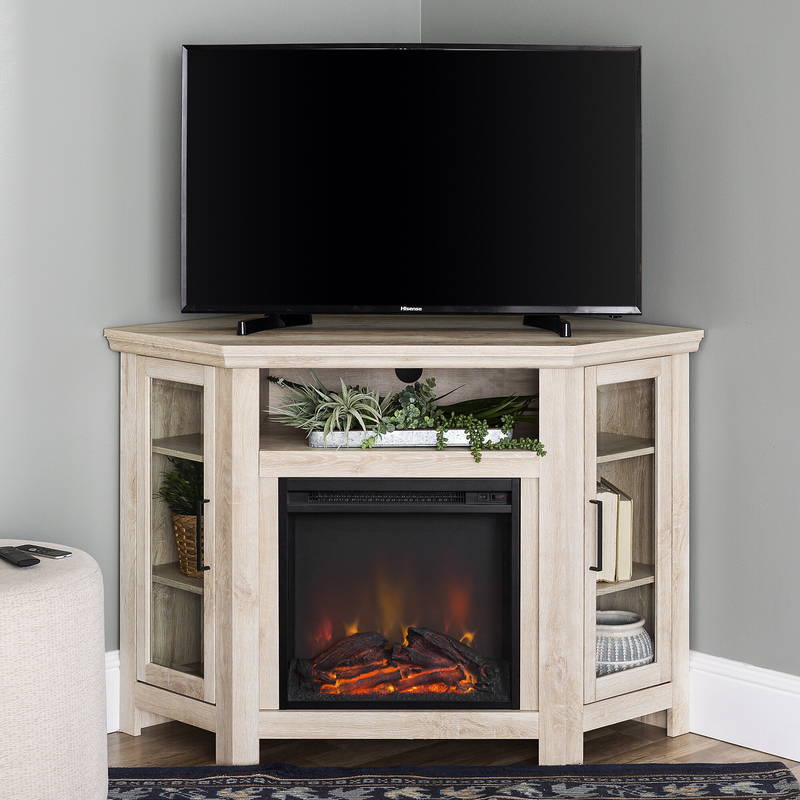 Euripides TV Stand for TVs up to 50" with Fireplace Included
