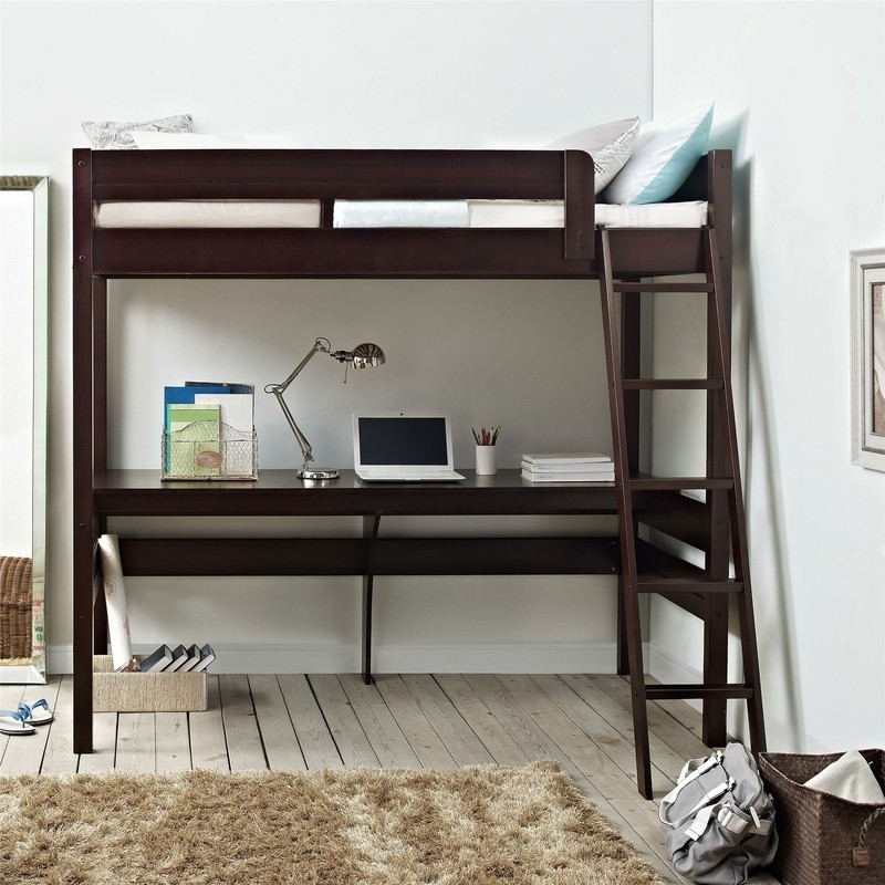 Everiz Twin Solid Wood Loft Bed with Built-in-Desk by Isabelle & Max™