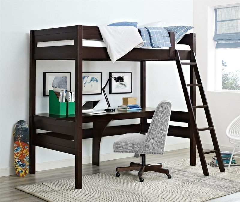 Everiz Twin Solid Wood Loft Bed with Built-in-Desk by Isabelle & Max™