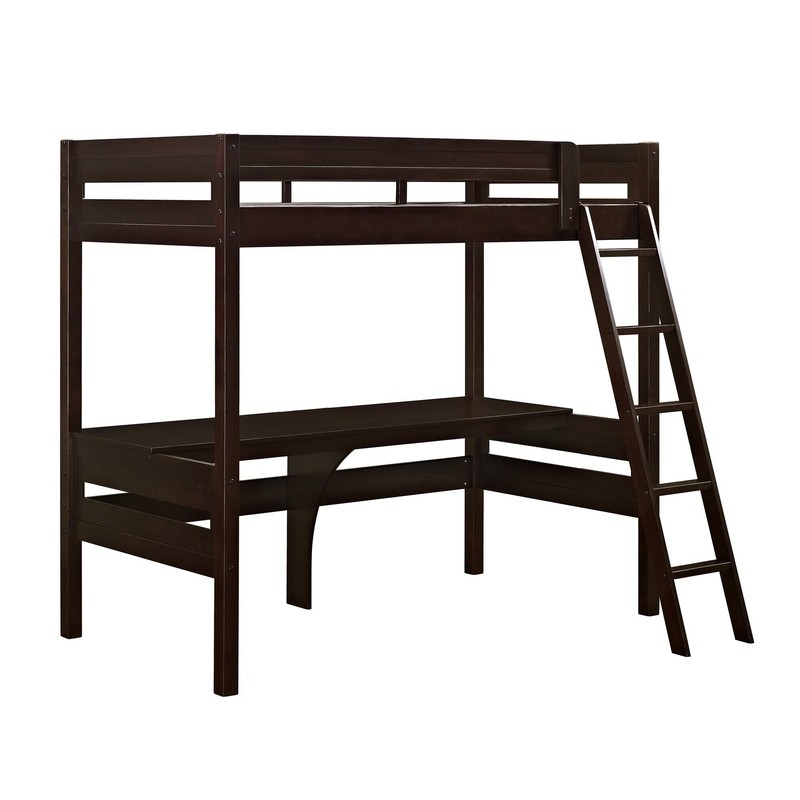 Everiz Twin Solid Wood Loft Bed with Built-in-Desk by Isabelle & Max™