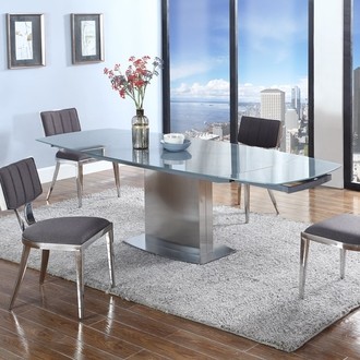 Glass Top Dining Table with Wooden Base - Ideas on Foter