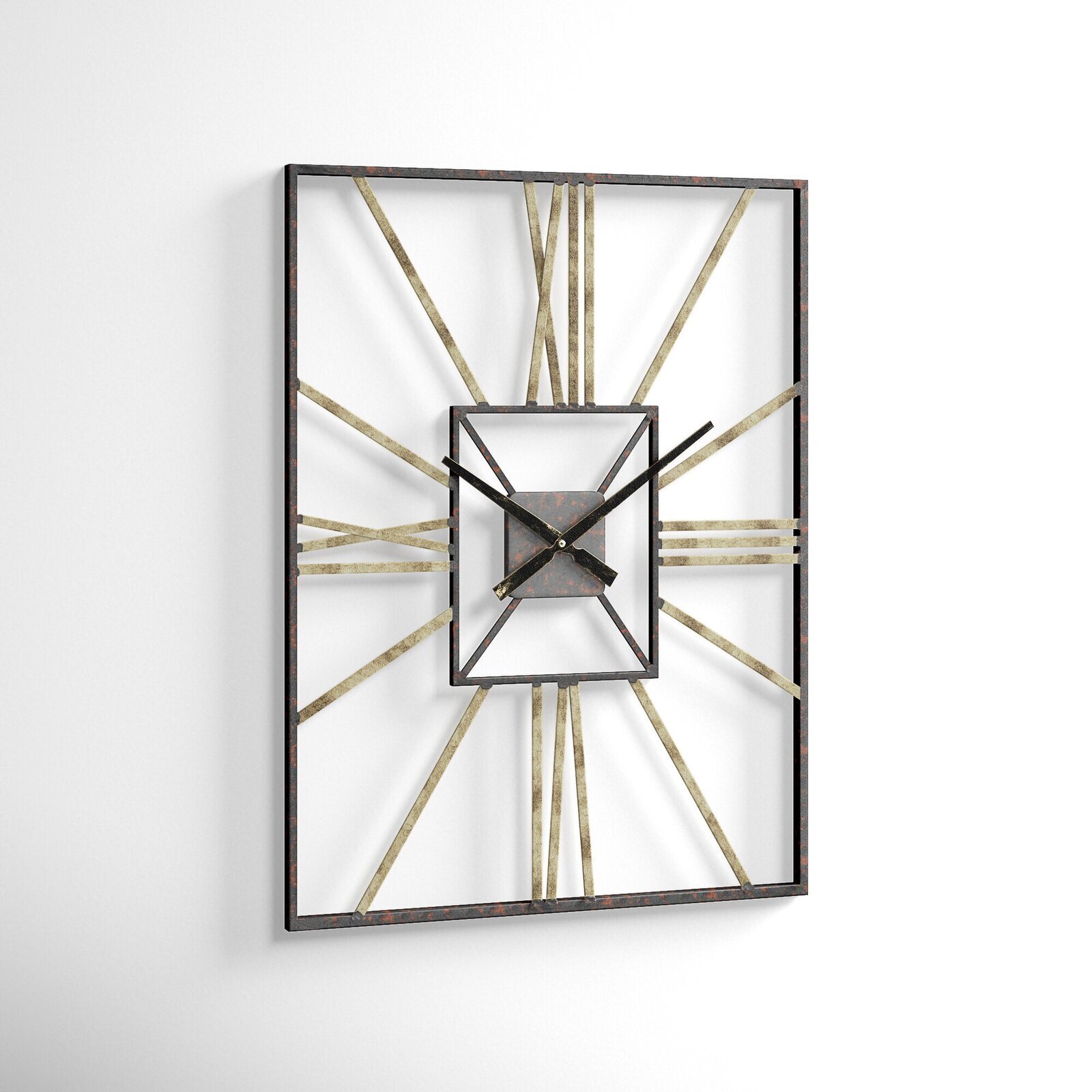 Faceless rectangular wall clock 