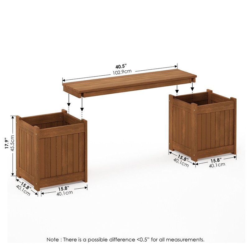 Fallah Wooden Planter Bench