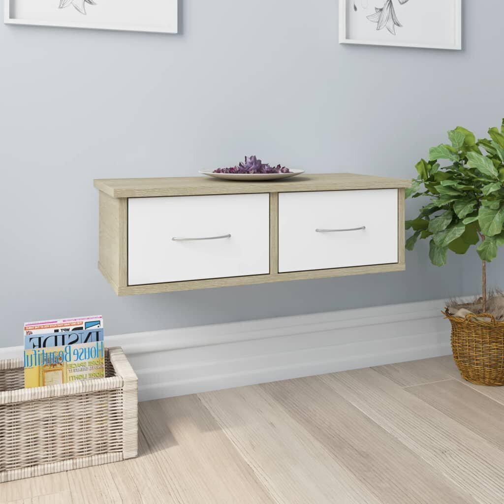 Farmhouse Country Double Drawer Floating Shelf