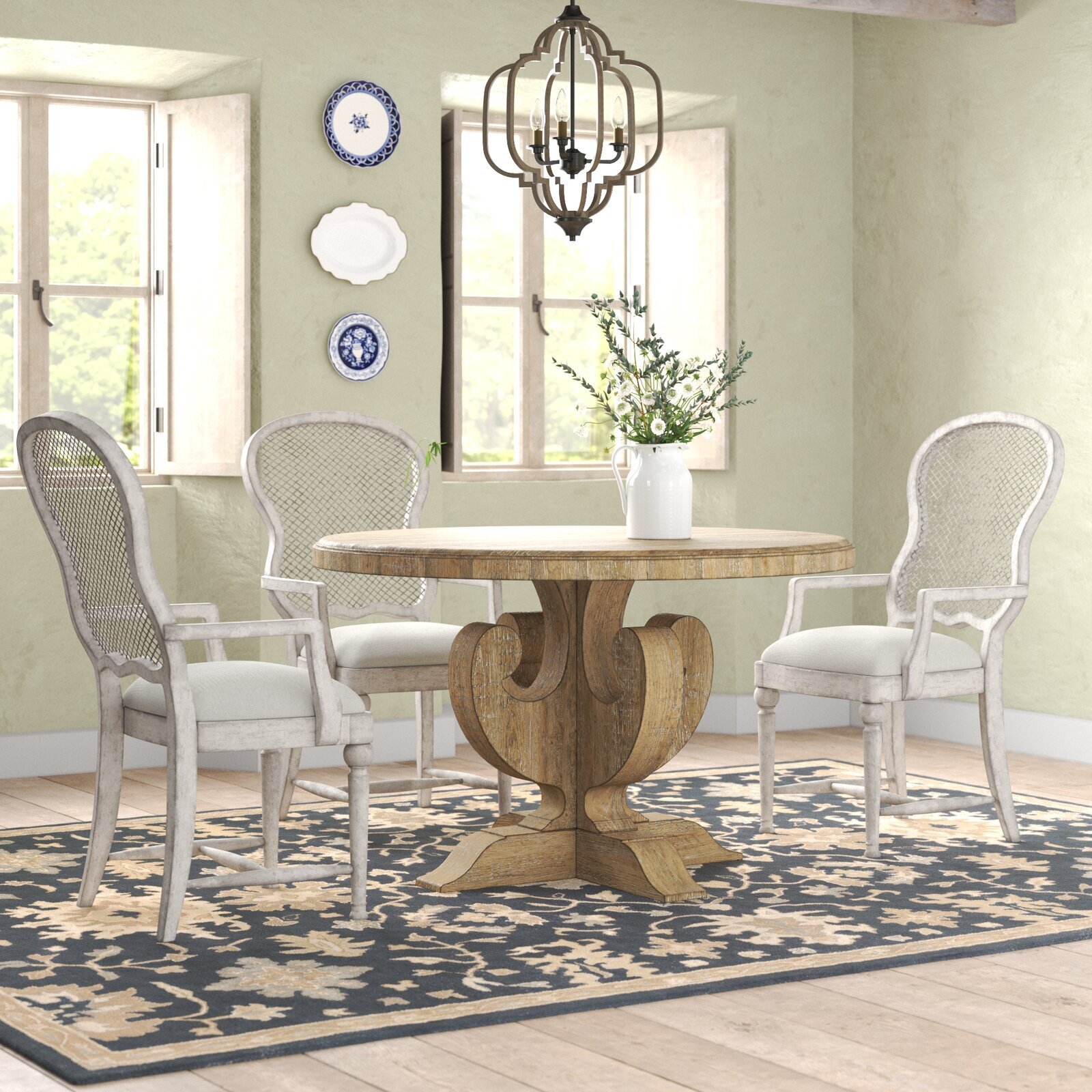 Farmhouse Round Dinette Sets for Small Spaces