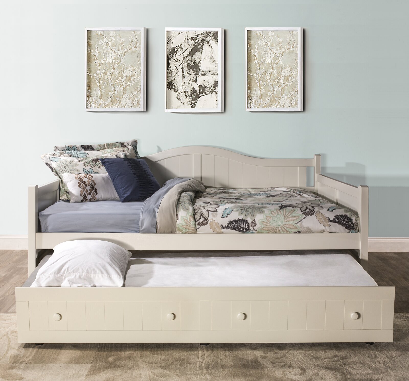 Farmhouse Style Full Daybed With Trundle 
