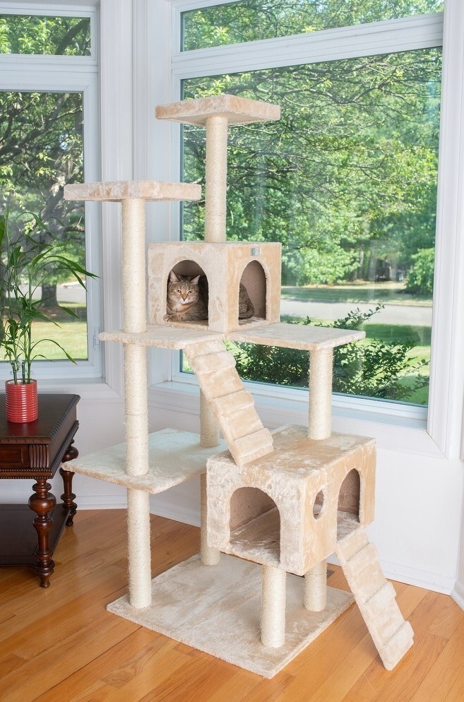 Fat Cat Tree with Two Condos and Ramps