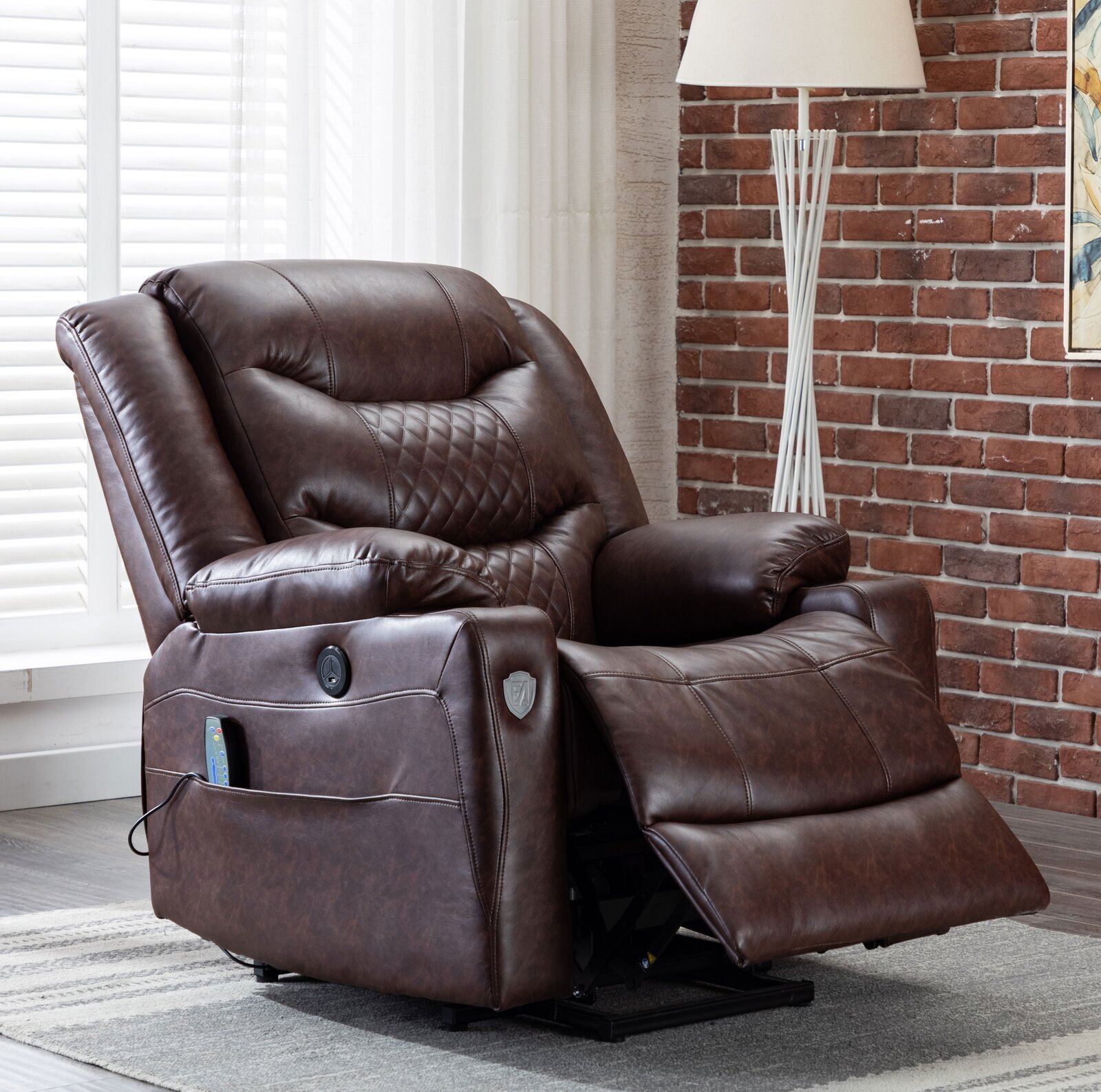 Faux Leather Reclining Massage Chair with Heat