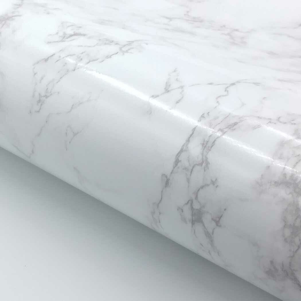 Faux marble moisture resistant bathroom wallpaper