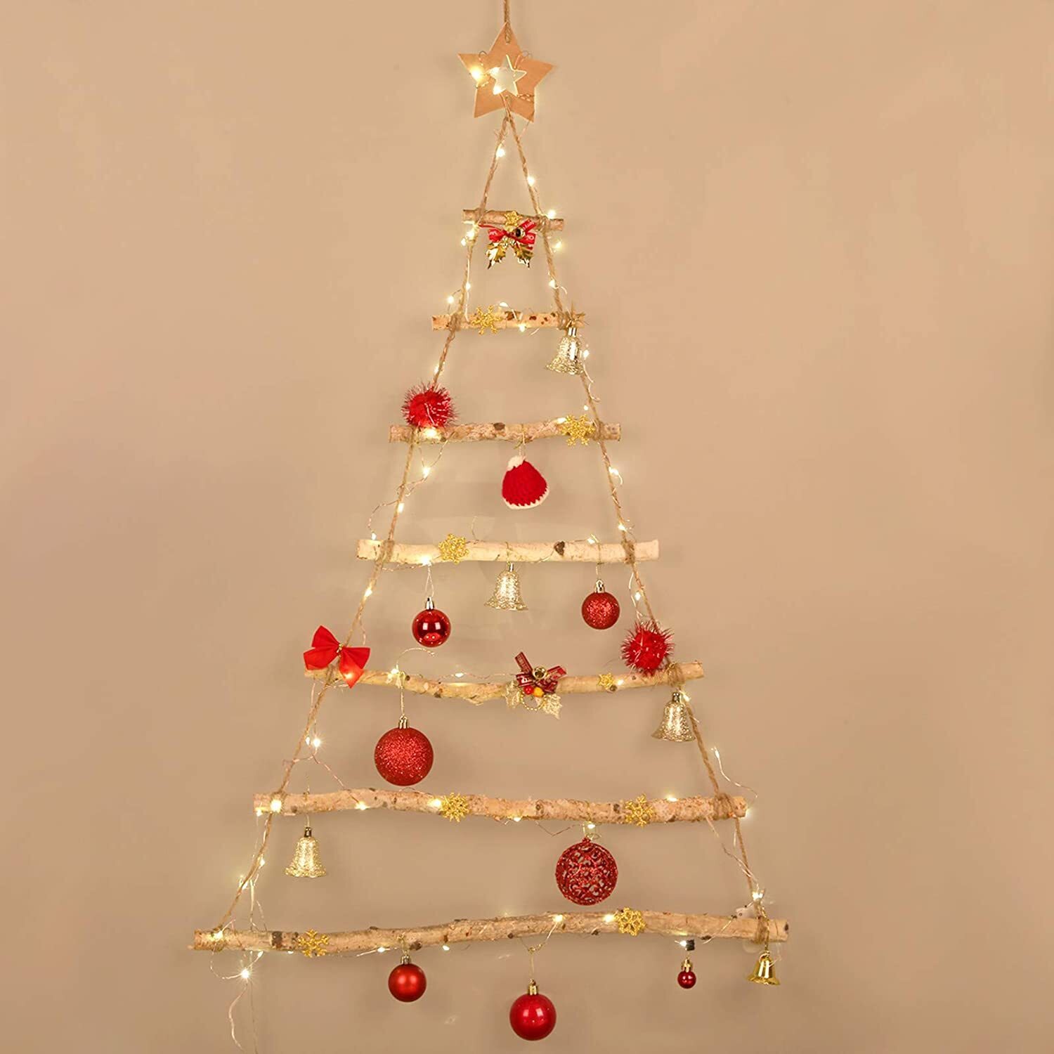 Flat back Christmas tree for wall in an unusual design