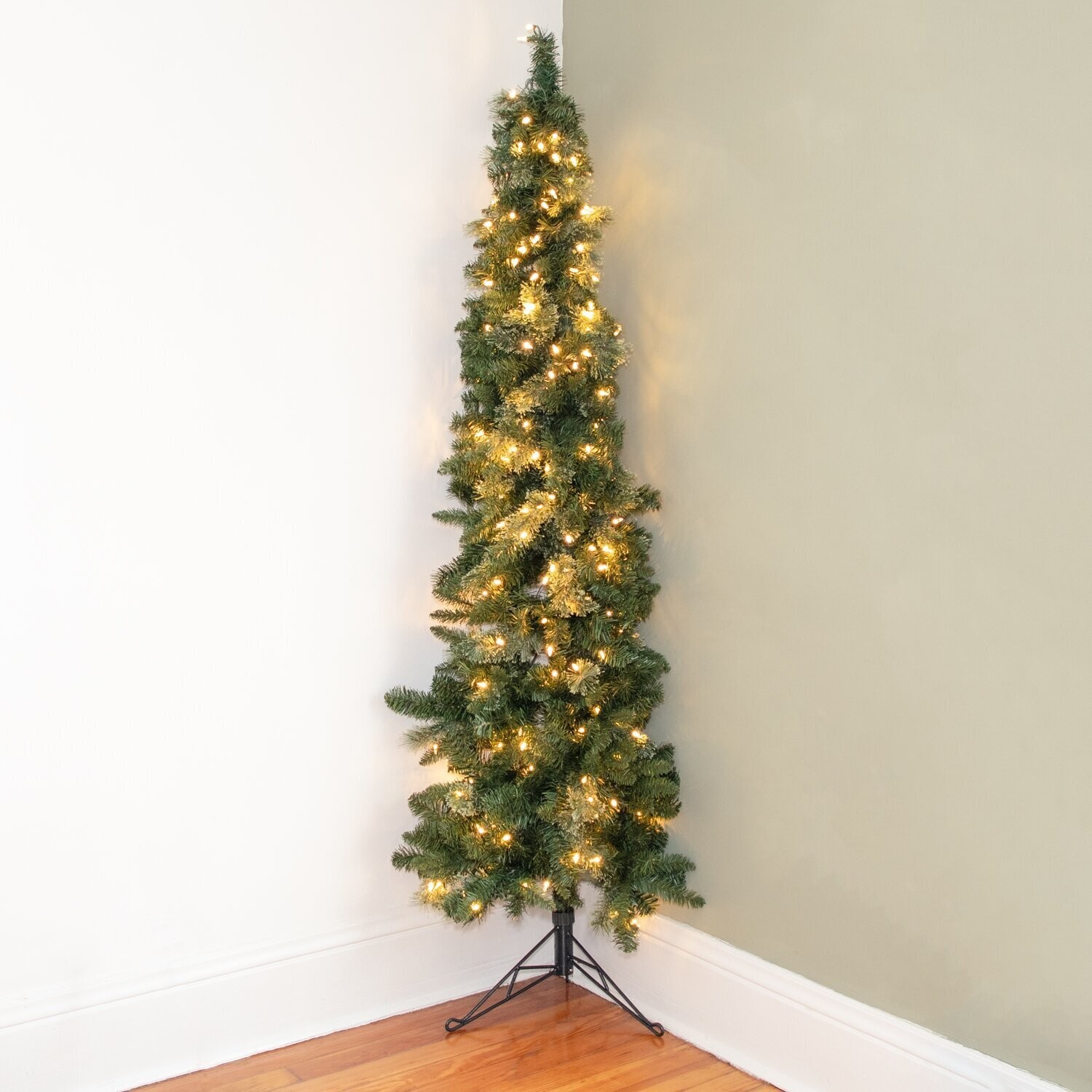 Flat Christmas tree for wall corner