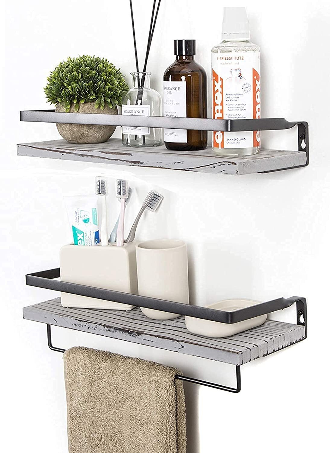 Floating Shelves with Rails