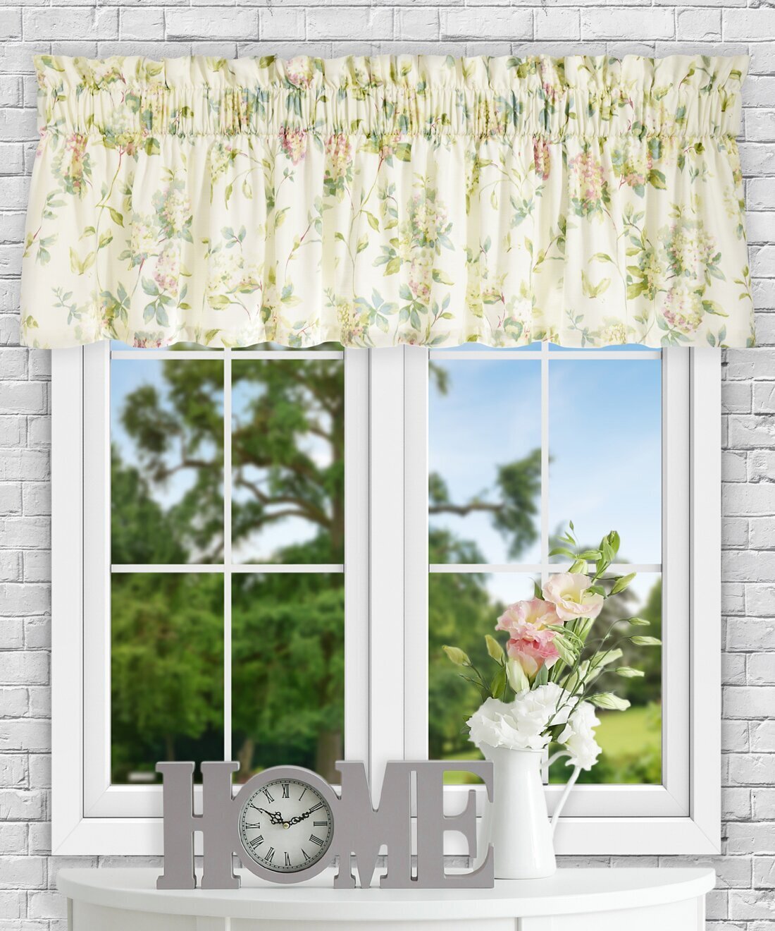 Floral Cotton Valances For Large Living Room Windows 