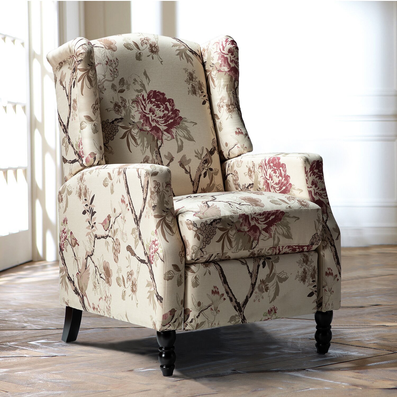 Floral Narrow Recliner Chair