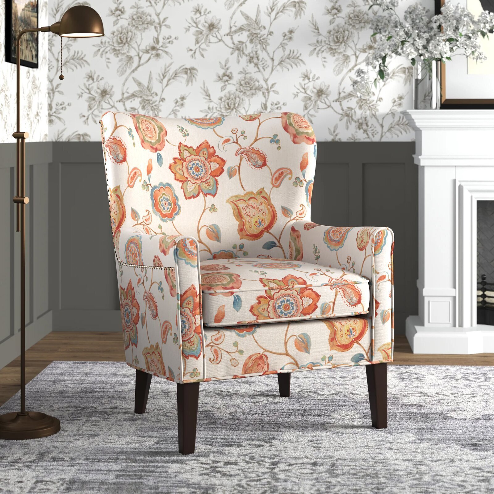 Floral Pattern Arm Chair