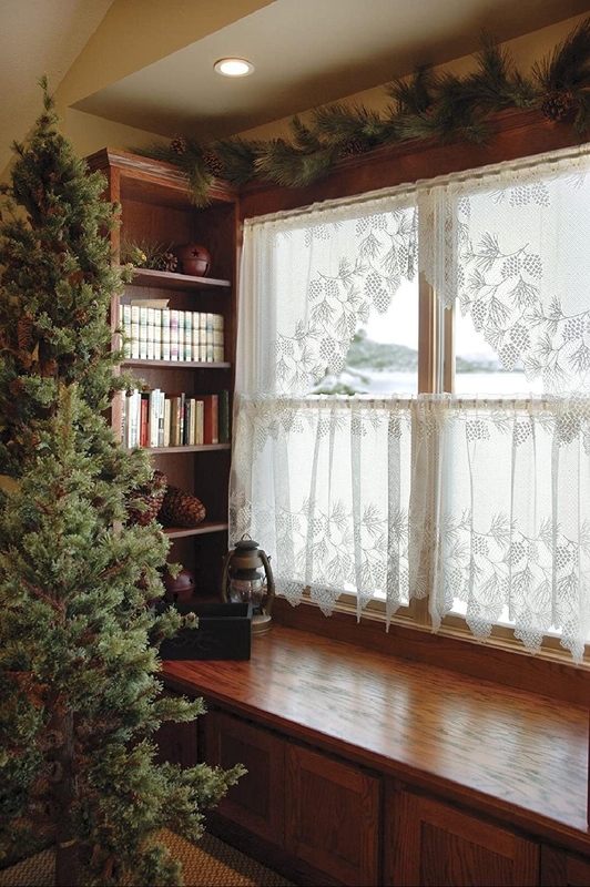 Floral Scalloped 60'' Window Valance in White