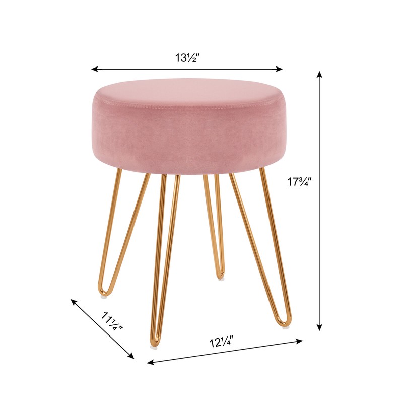 Foerster 17.7'' Tall Iron Vanity Stool