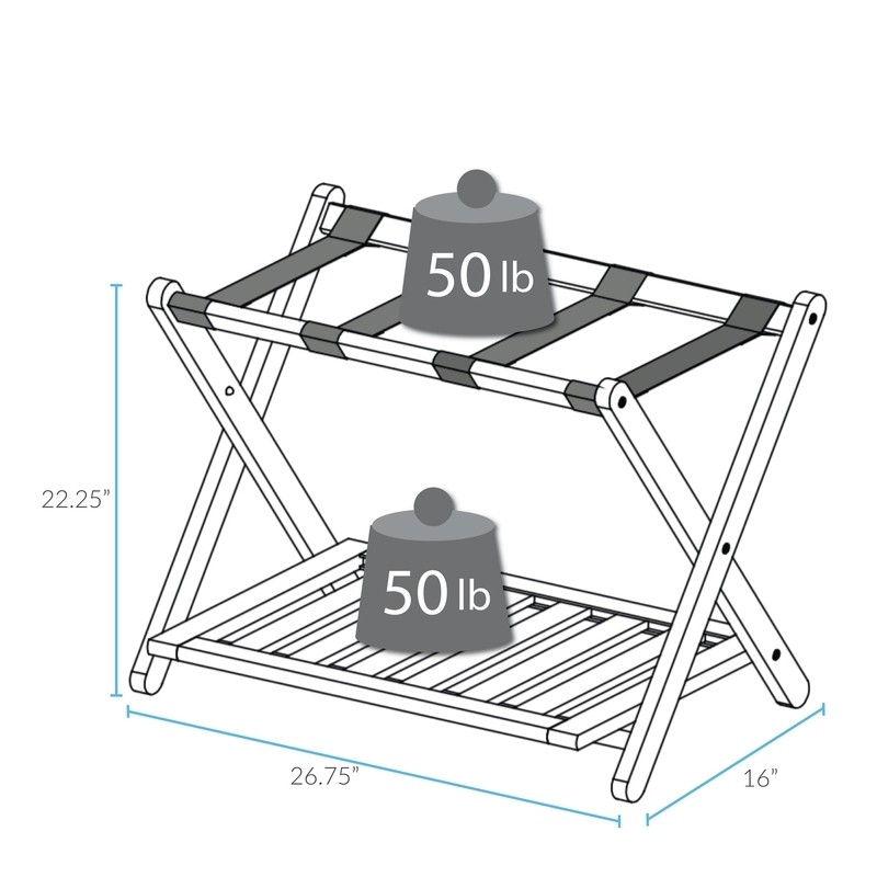 Folding Wood Luggage Rack