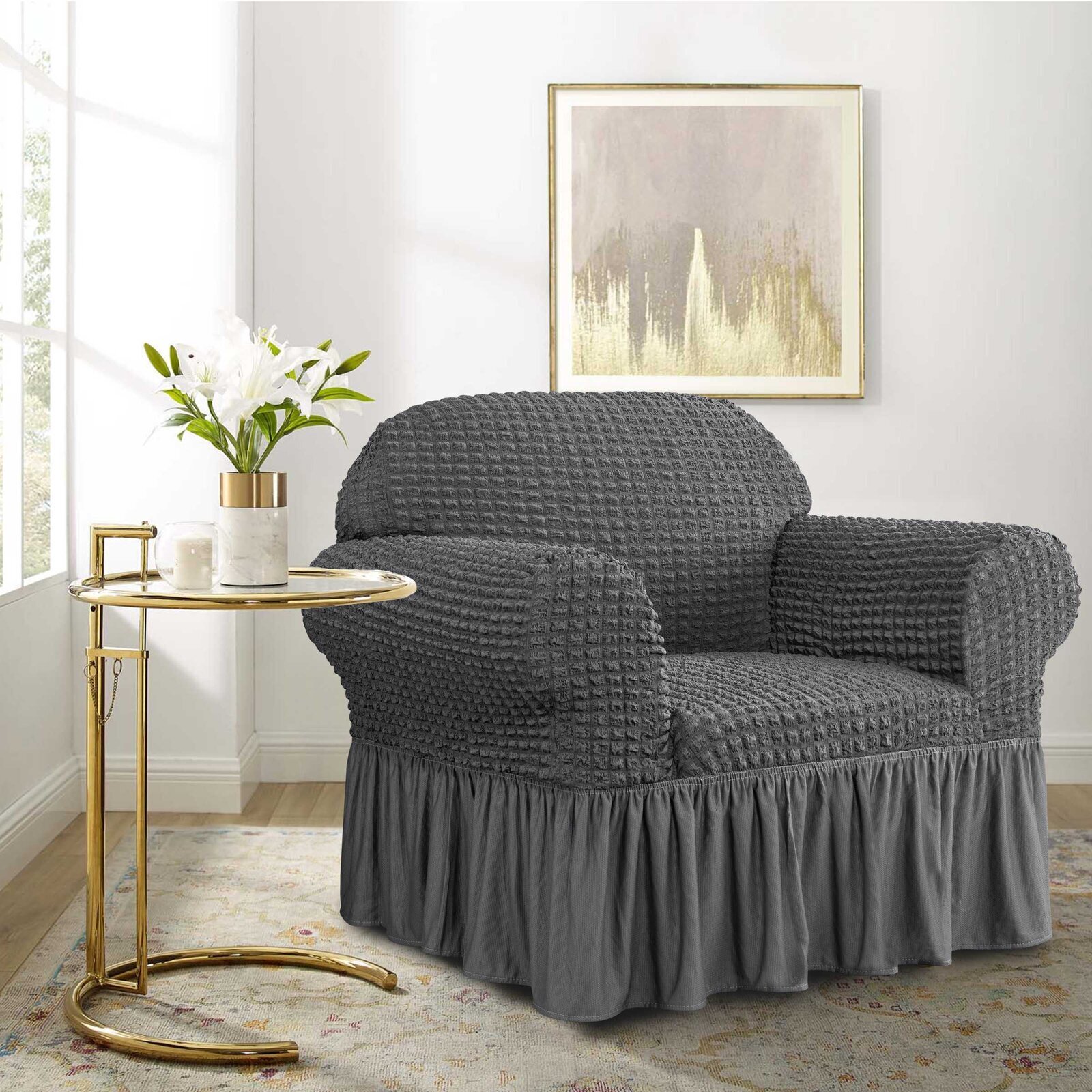 Form Fit Textured Armchair Slipcover