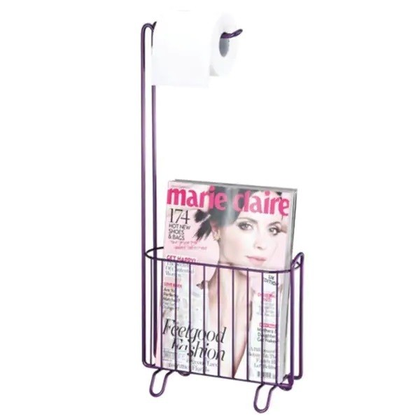 Free Standing Toilet Paper Holder with Magazine Rack