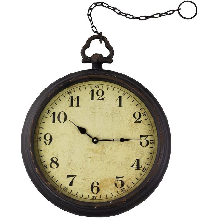 French Country Pocket Watch Wall Clock with Chain