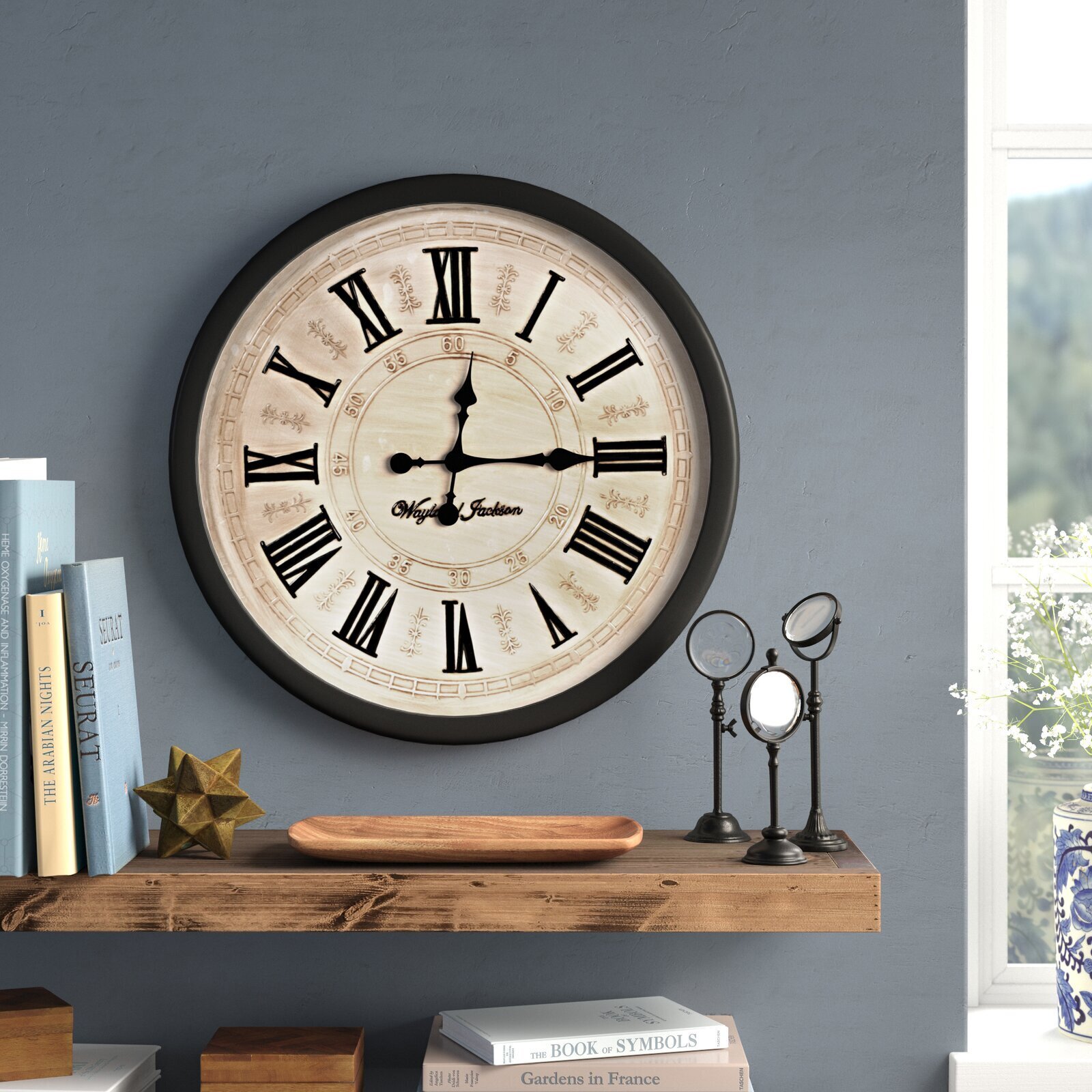French wall clock with Roman numerals