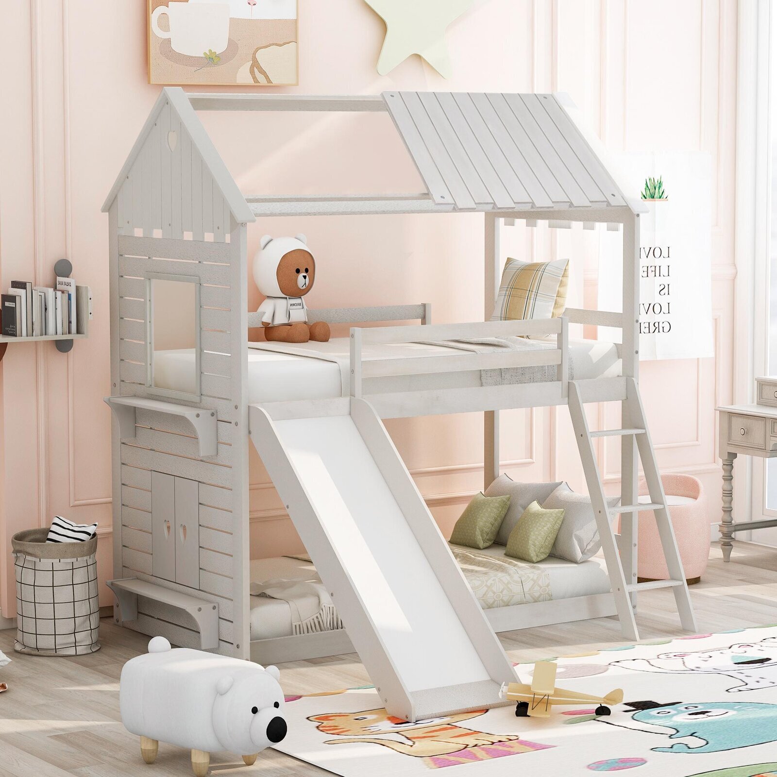 Fun House Bunk Bed With Slide