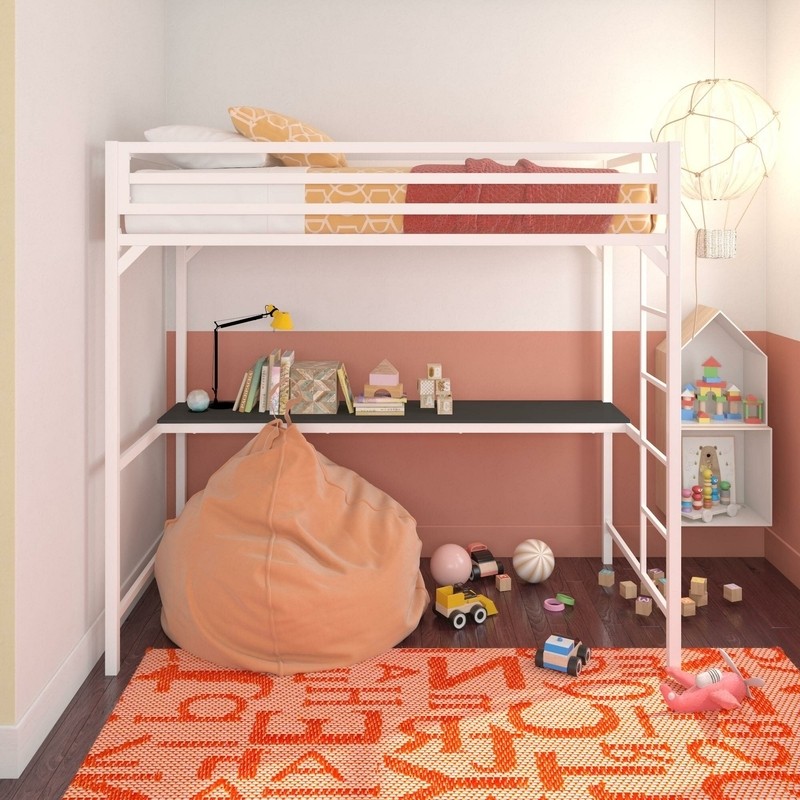 Furse Metal Loft Bed with Built-in-Desk by Isabelle & Max™