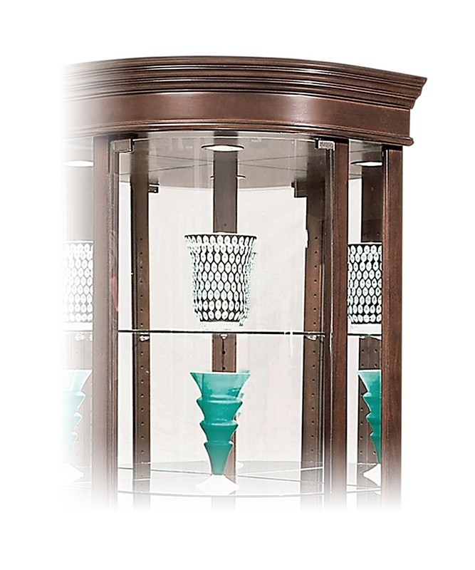 Galghard 32'' Wide Solid Wood Mirrored Back Curio Cabinet with Lighting