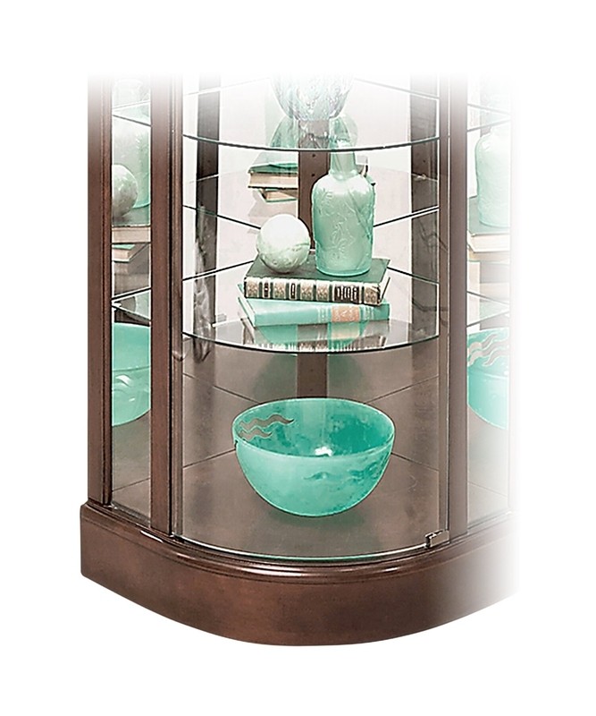 Galghard 32'' Wide Solid Wood Mirrored Back Curio Cabinet with Lighting