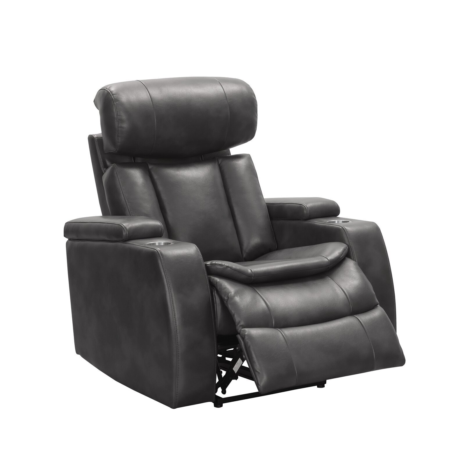 Genuine Leather Recliner With Cup Holder