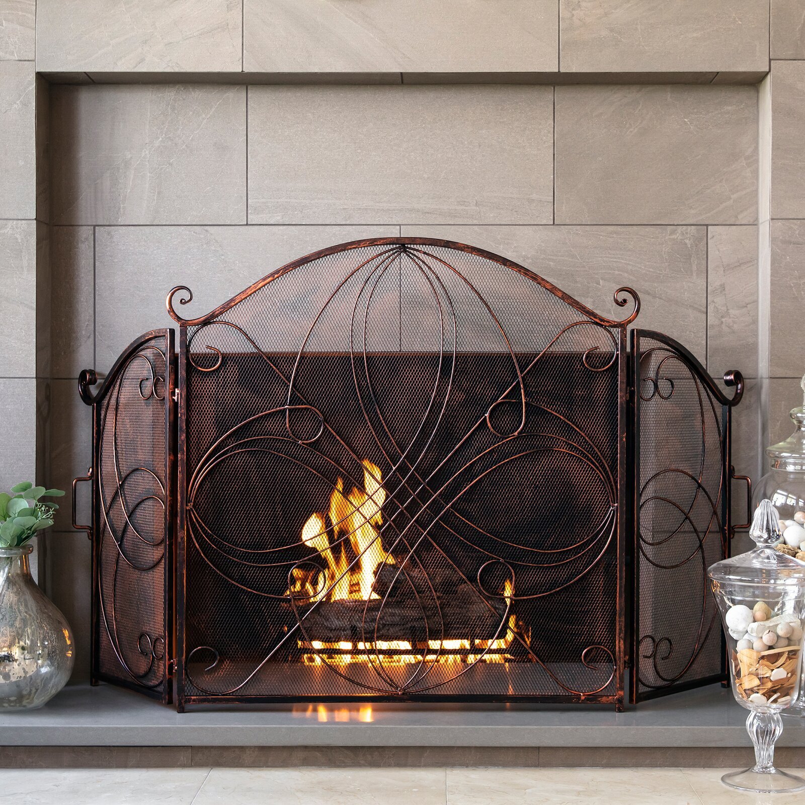 Geometric Fireplace Decorative Cover