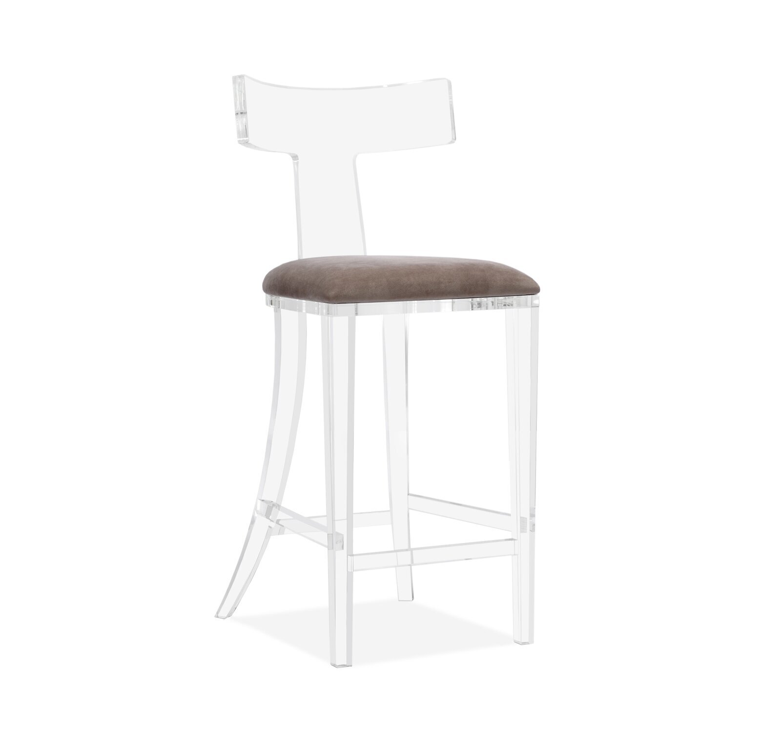 Ghost bar stool with a neutral seat and creative back