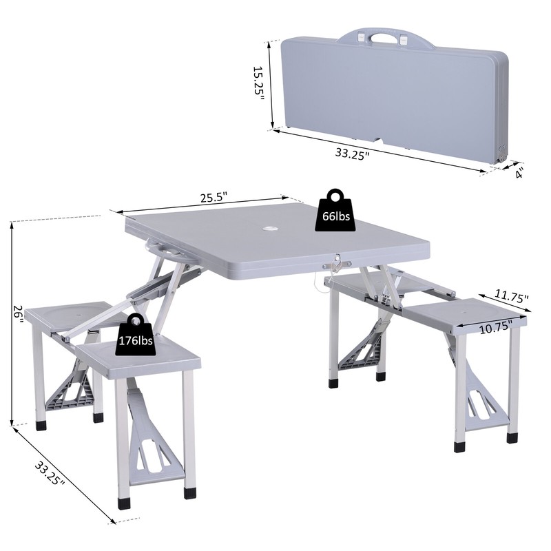Gilmore Plastic/Resin 4 - Person Camping Table