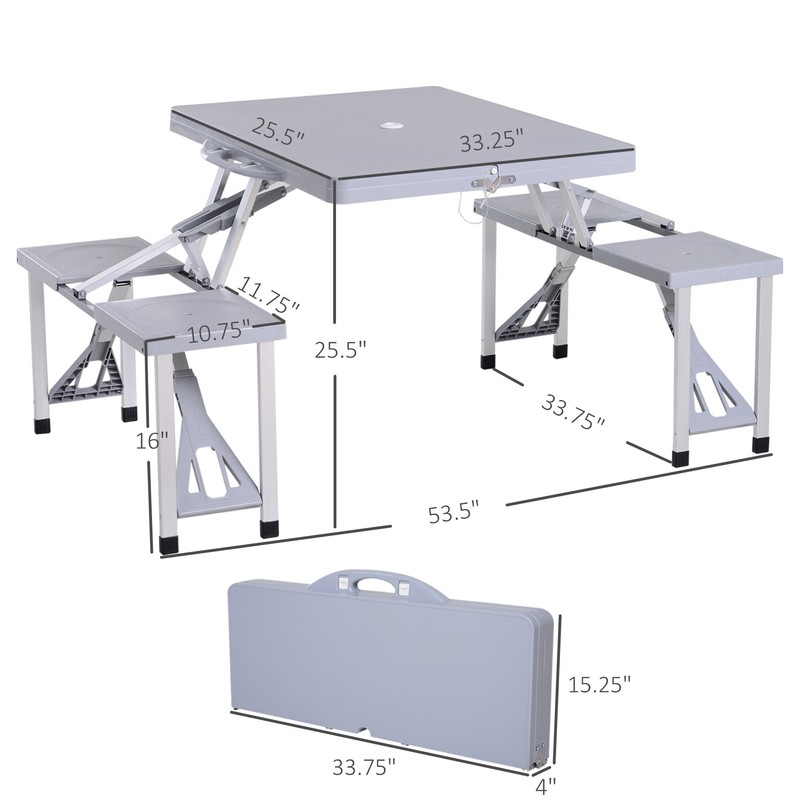 Gilmore Plastic/Resin 4 - Person Camping Table