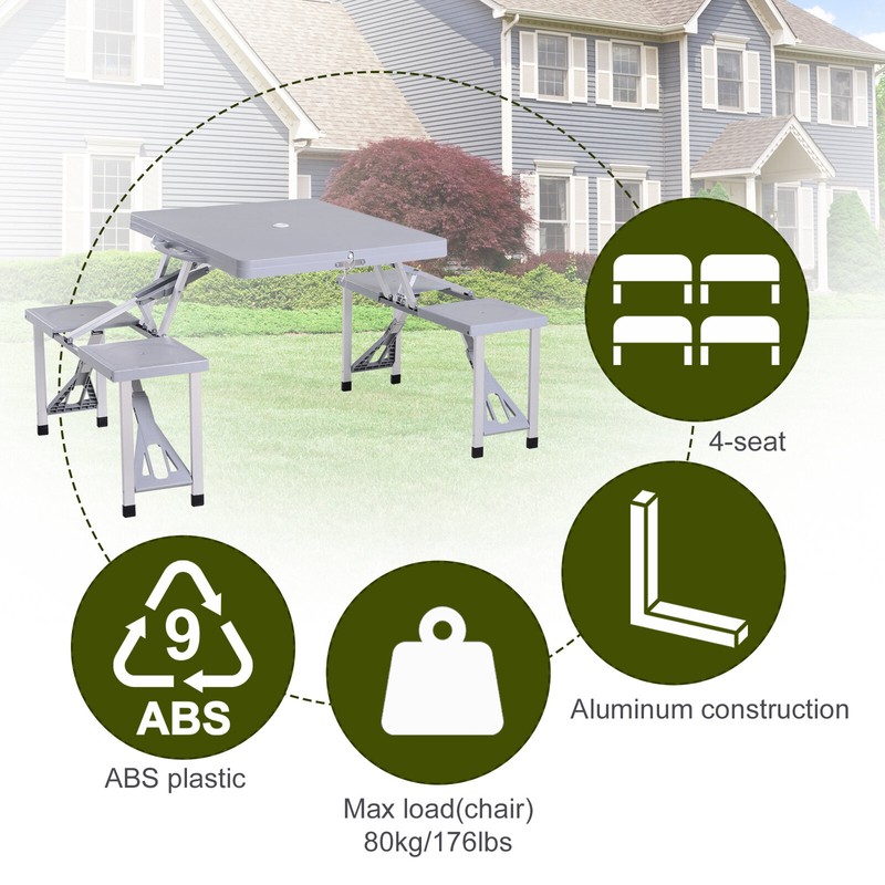 Gilmore Plastic/Resin 4 - Person Camping Table