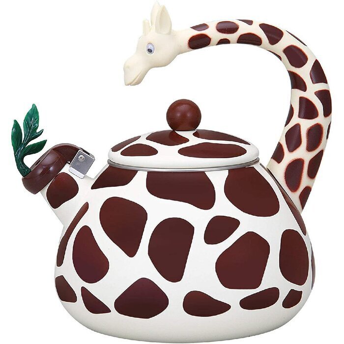 Giraffe whistling novelty tea kettle