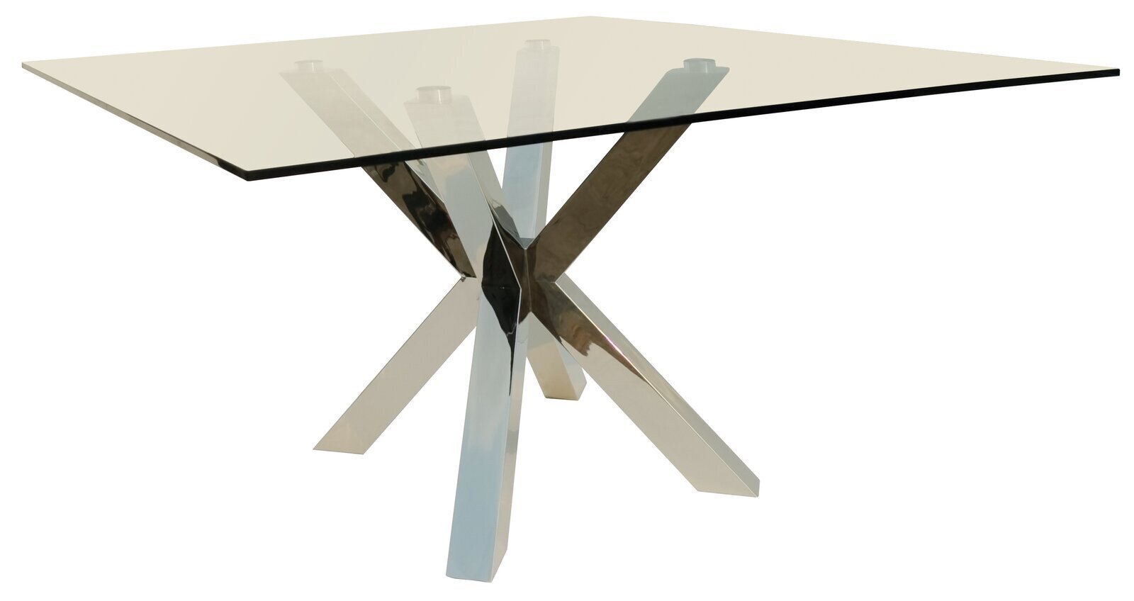Glass 8 seater square dining table