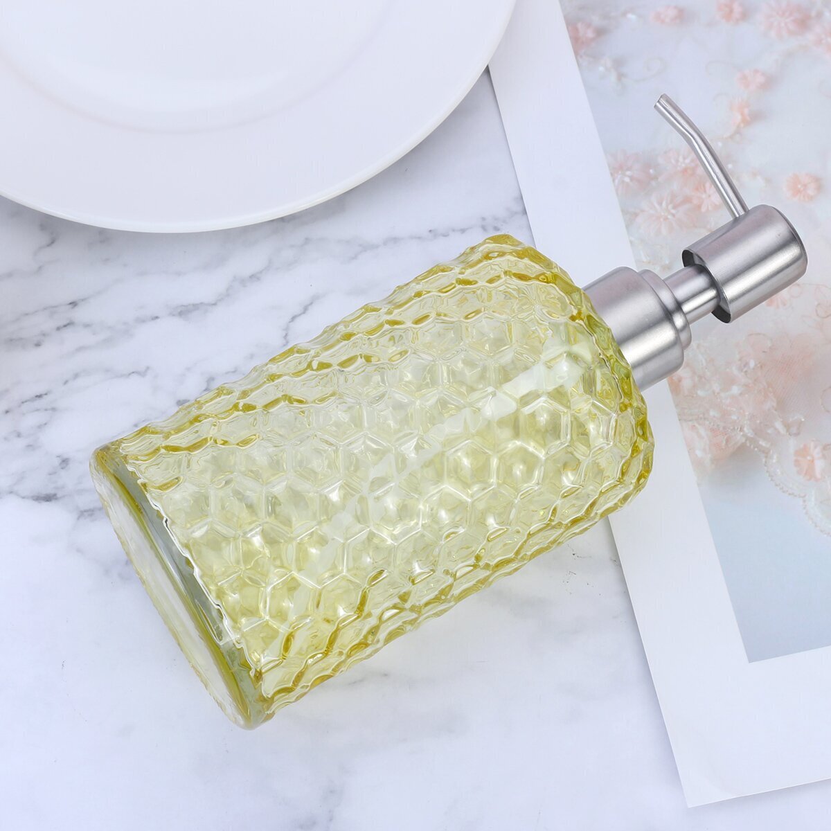 Glass Lemon Soap Dispenser 