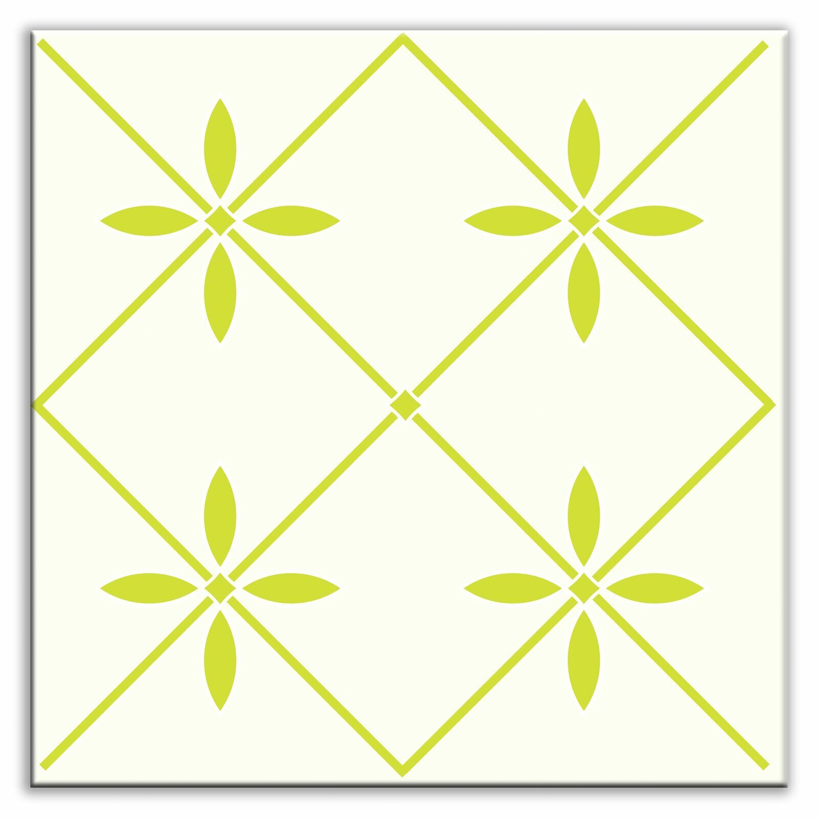 Glossy geometric tile inserts 