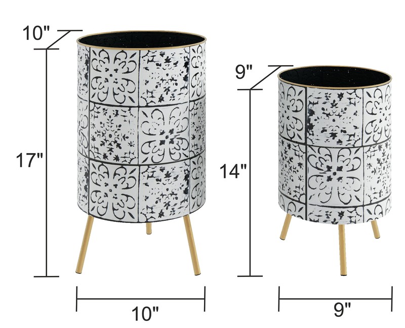 Godeus 2 - Piece Metal Pot Planter Set