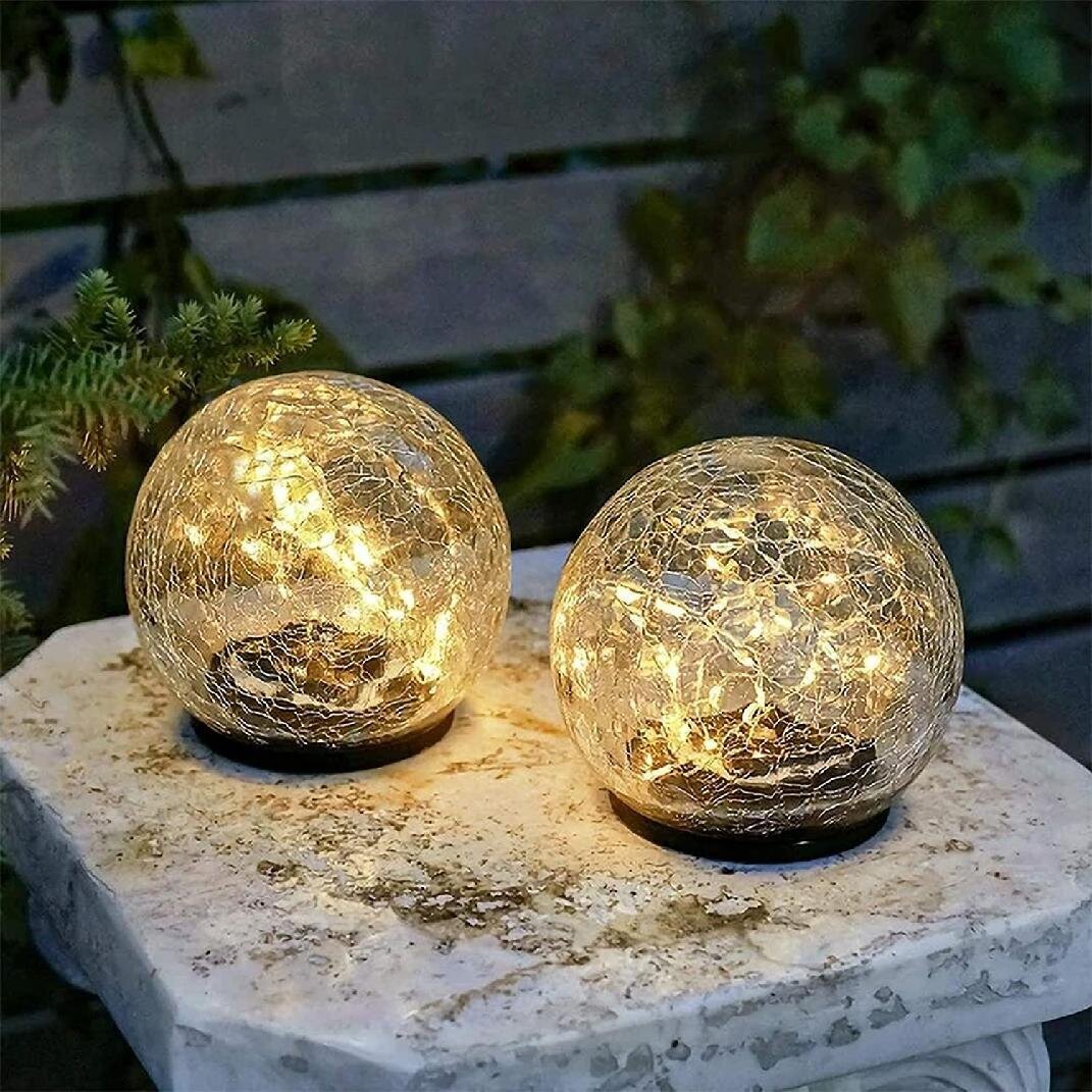 Gold Textured Glass Small Globe Light 