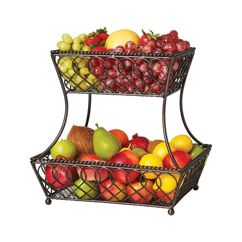 Gourmet Basics by Mikasa Loop and Lattice Fruit Basket