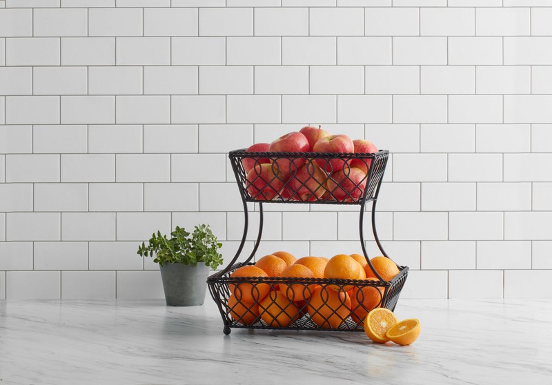 Gourmet Basics by Mikasa Loop and Lattice Fruit Basket