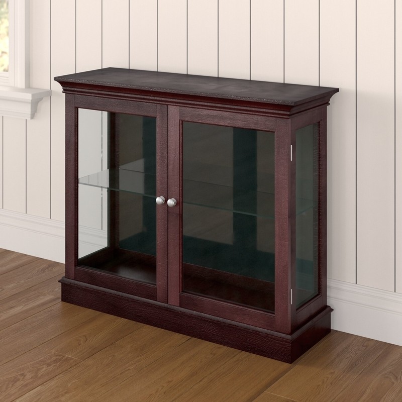 Grantham 36'' Wide Mirrored Back Curio Cabinet with Lighting
