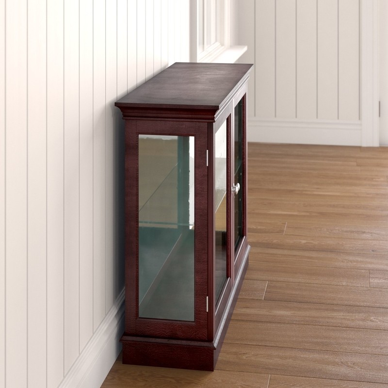 Grantham 36'' Wide Mirrored Back Curio Cabinet with Lighting