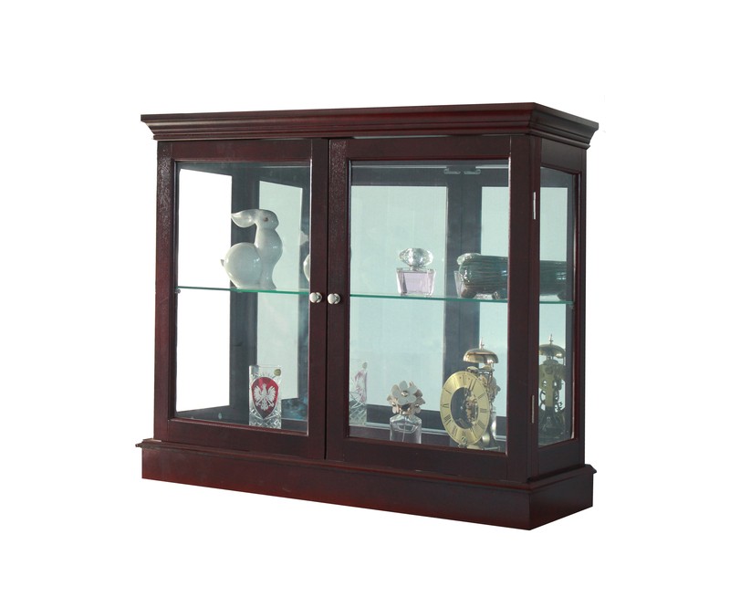 Grantham 36'' Wide Mirrored Back Curio Cabinet with Lighting
