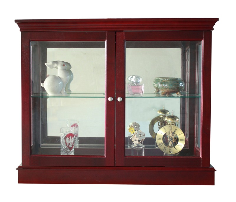 Grantham 36'' Wide Mirrored Back Curio Cabinet with Lighting
