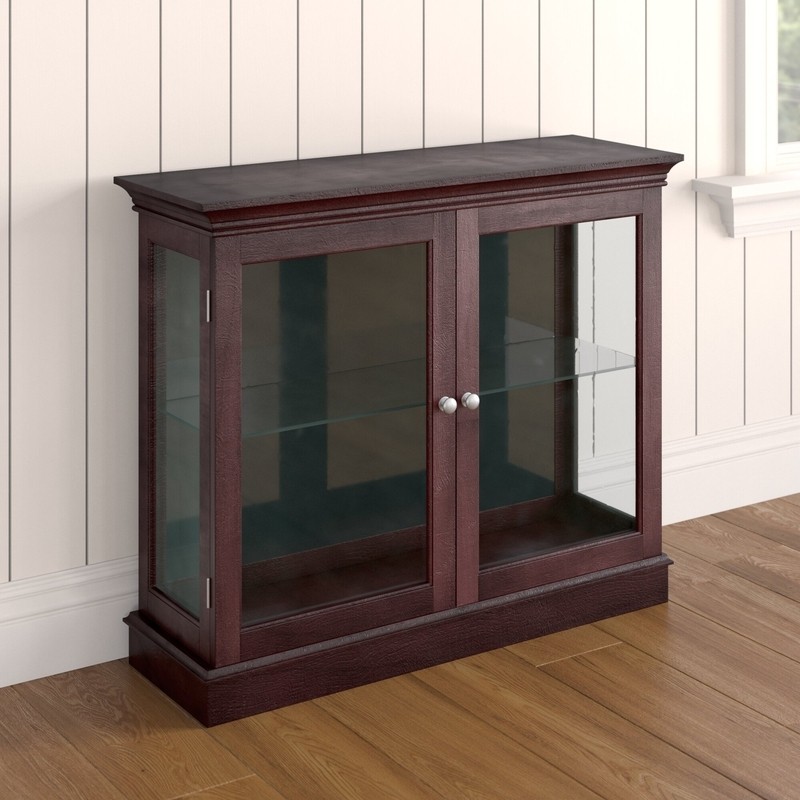 Grantham 36'' Wide Mirrored Back Curio Cabinet with Lighting